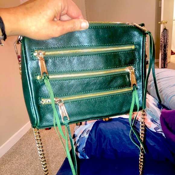 Rebecca Minkoff Green Crossbody with Woven Chain